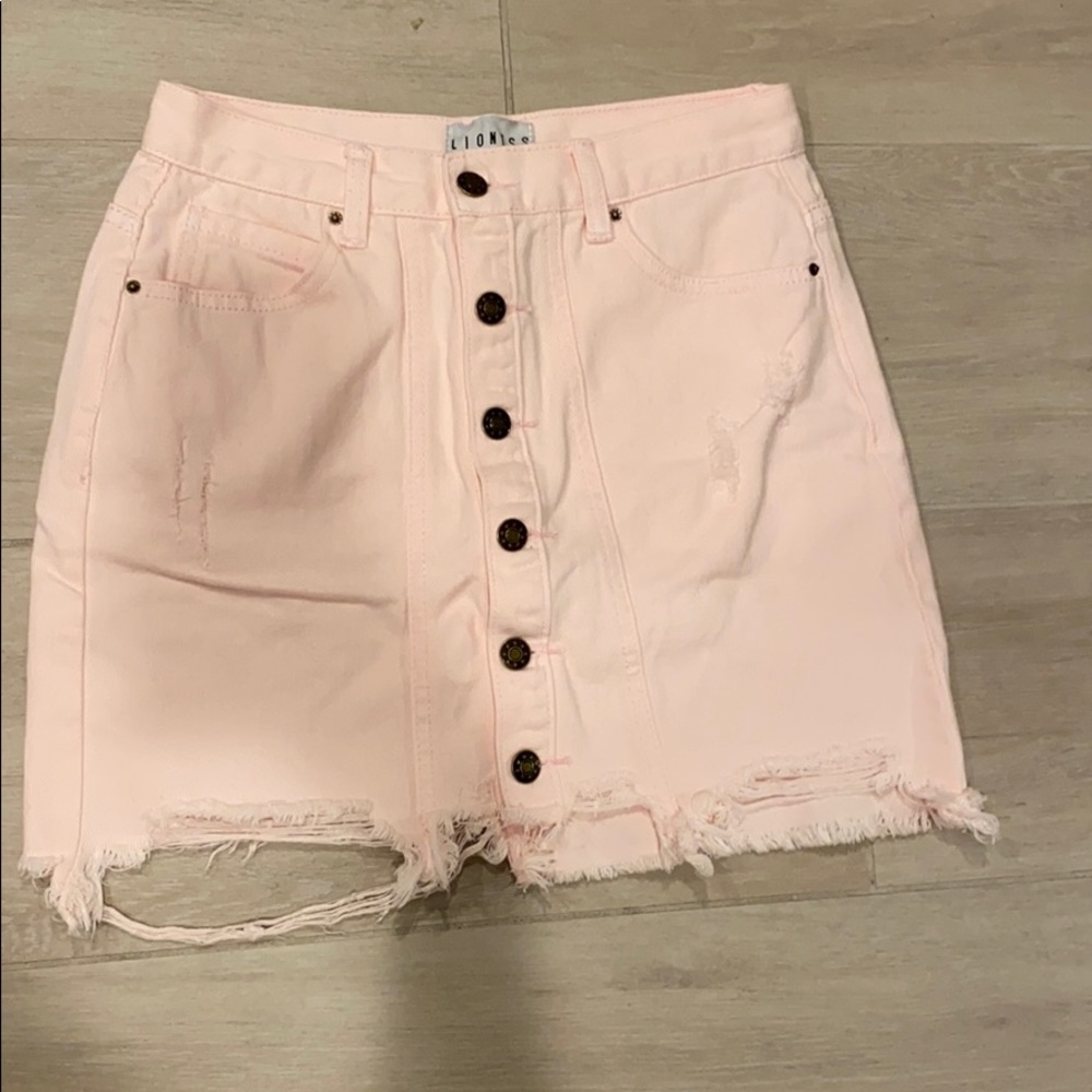 Princess Polly Lioness Pink Denim Skirt